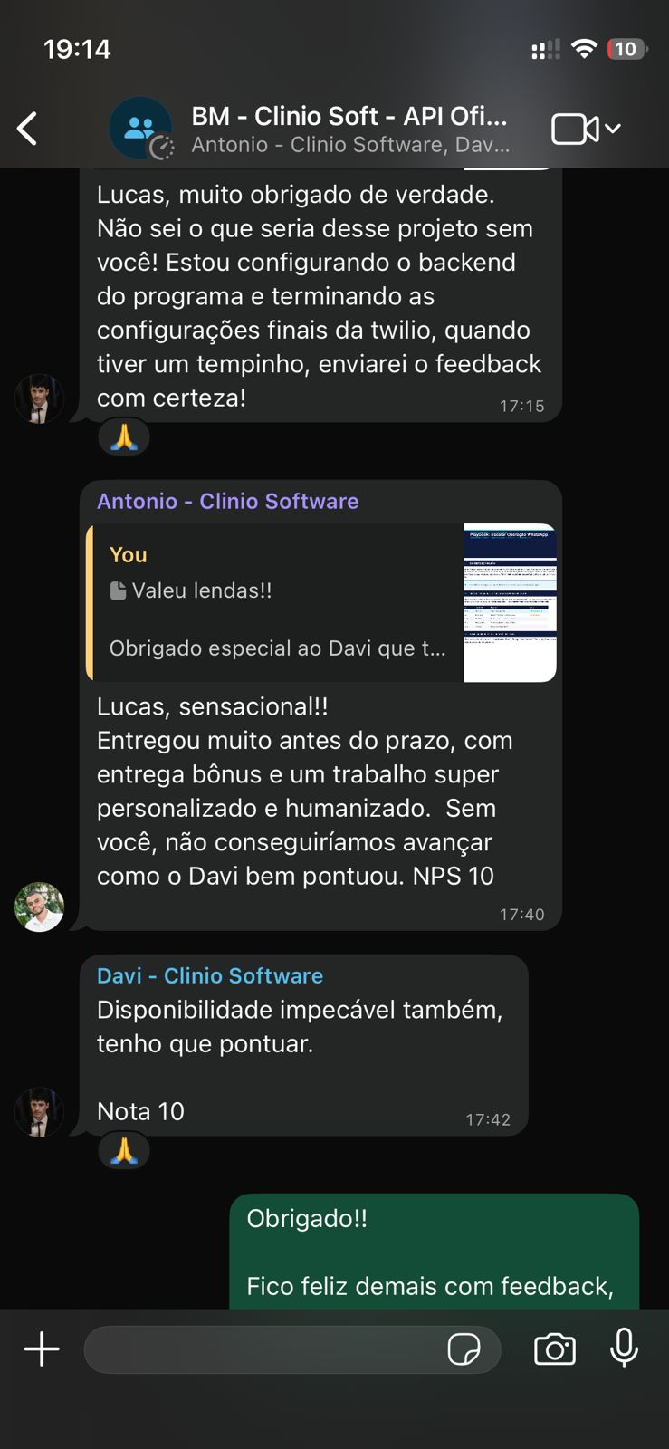 Feedback Clinio Software