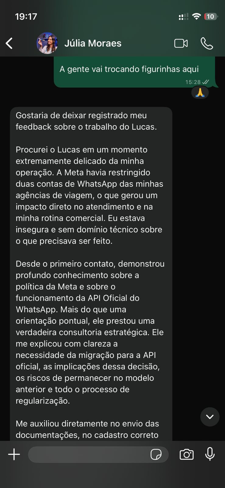 Feedback Júlia Moraes